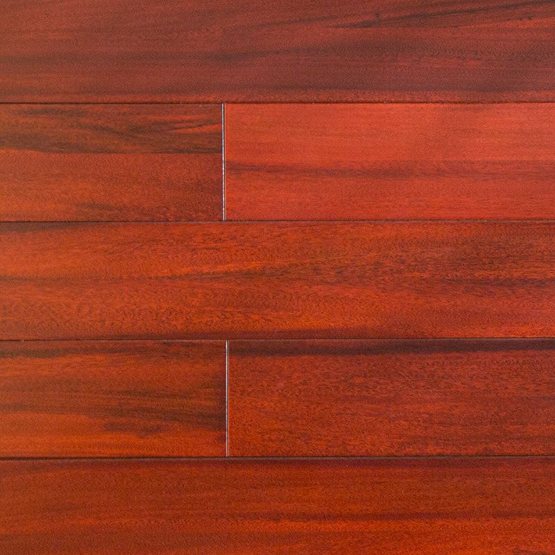 Padauk Deep Red Brown parket od punog drva visokog sjaja