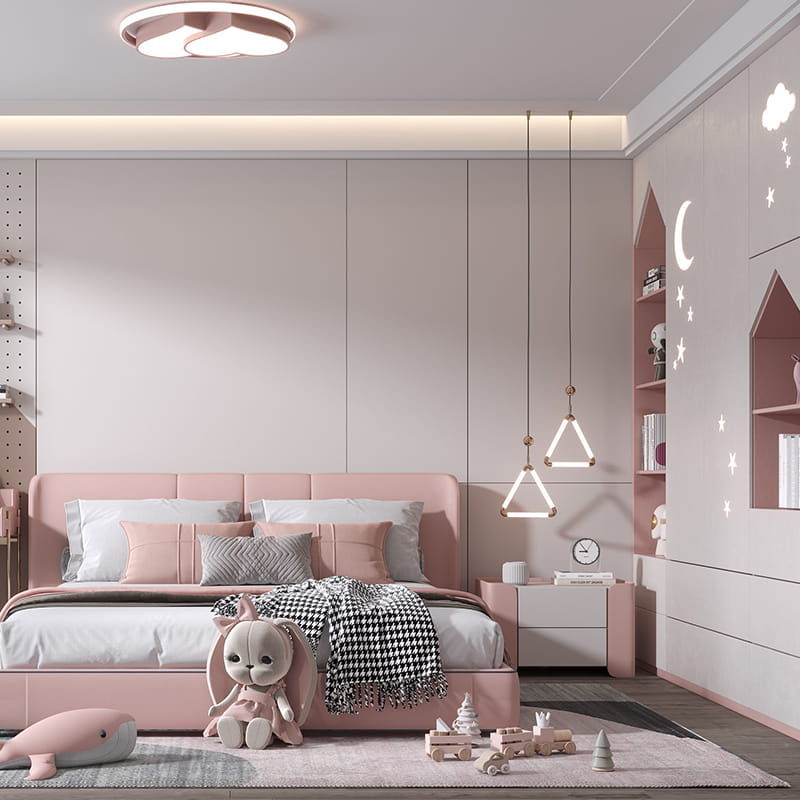 Starlight kremasta francuska zakrivljena minimalistička soba za djevojke po mjeri